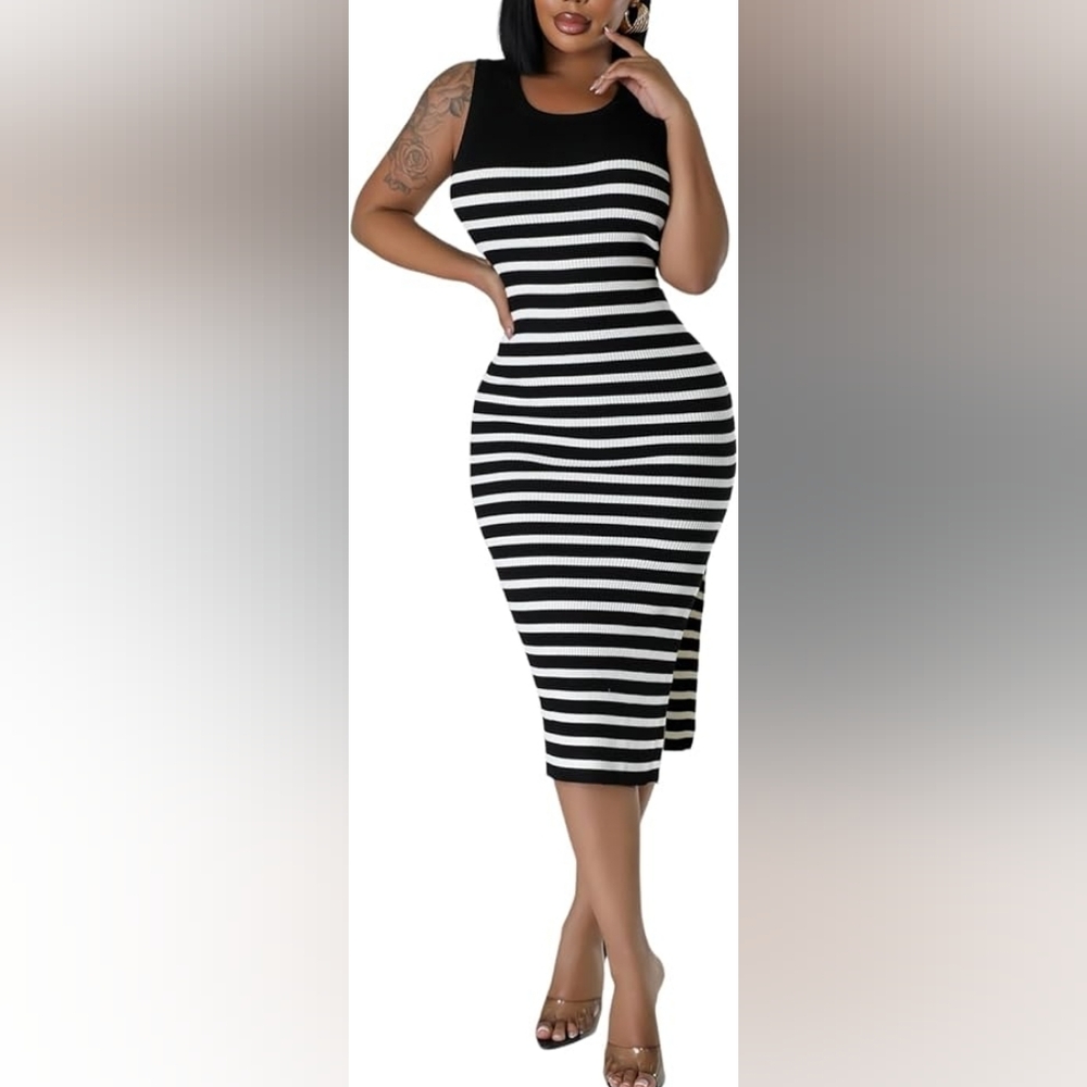 Jerxox Women's Casual Sleeveless Tank Dress